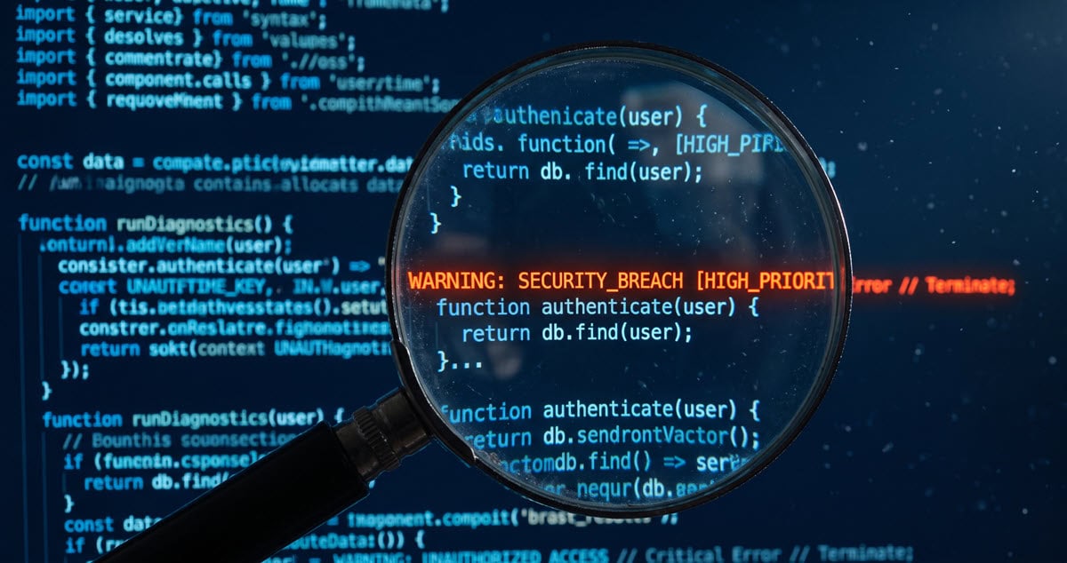 Code finding security breach